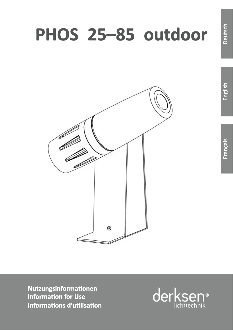 Page 1 of the manual User Manual Derksen PHOS 65 outdoor