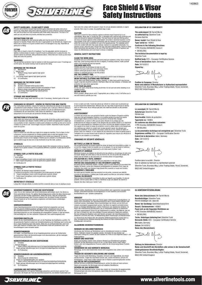 First page image of the manual for 140863