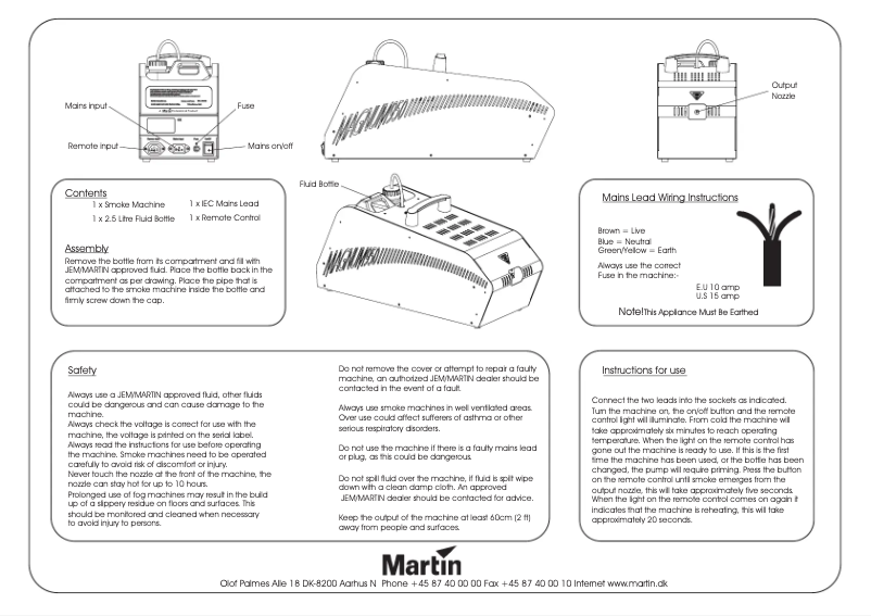 Page 1 of the manual User Manual Martin Magnum 950