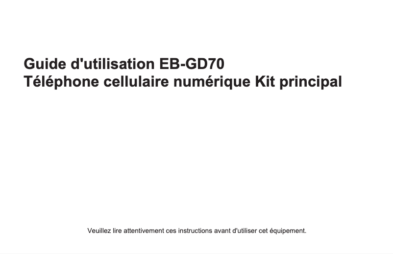 Page 1 of the manual User Manual Panasonic EB-GD70
