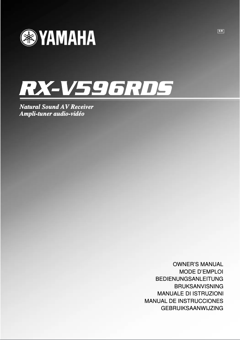 First page image of the manual for RX-V596RDS