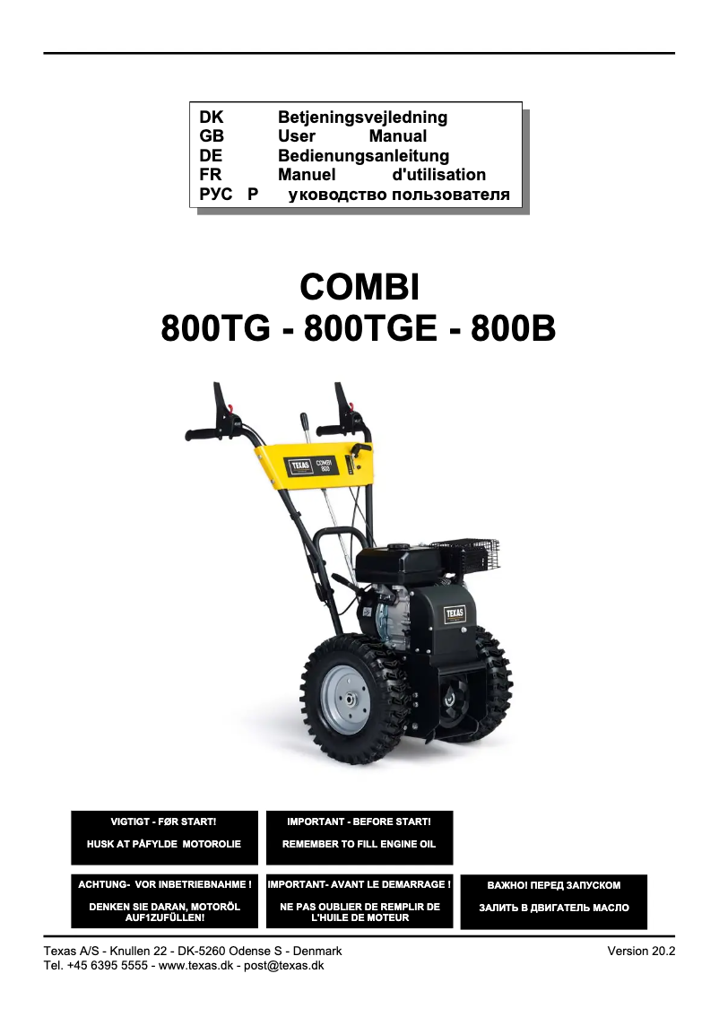 First page image of the manual for Combi 800B