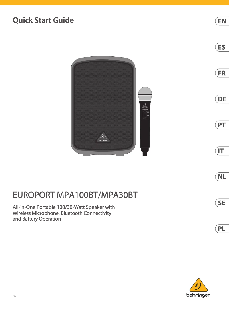 First page image of the manual for Europort MPA30BT