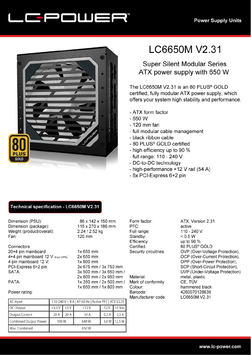 First page image of the manual for LC6650M V2.31