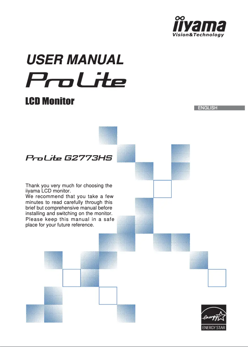 First page image of the manual for ProLite G2773HS-1