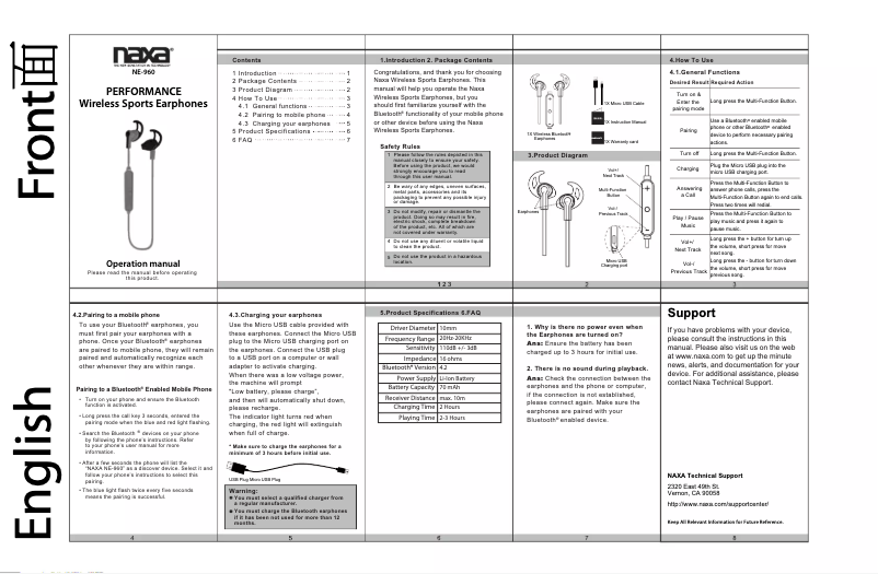 First page image of the manual for Performance NE-973