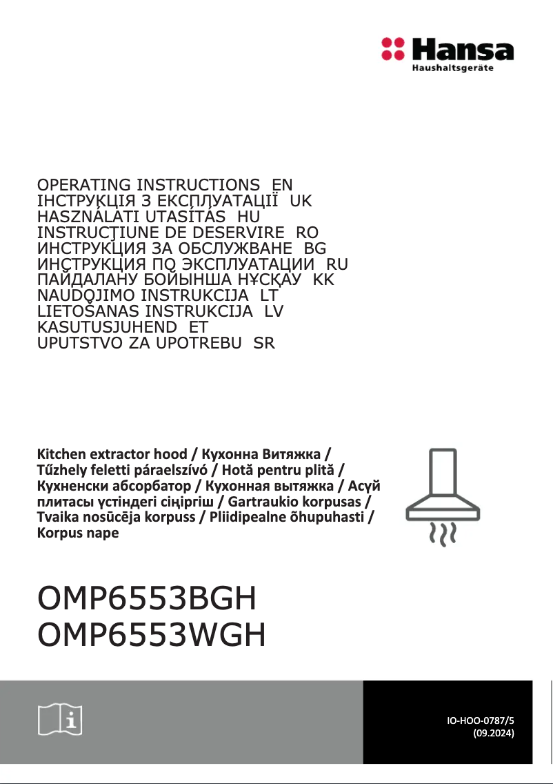 Page 1 of the manual Instruction Manual Hansa OMP6553BGH