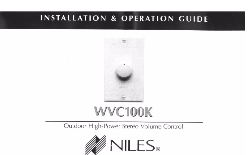 First page image of the manual for WVC100K