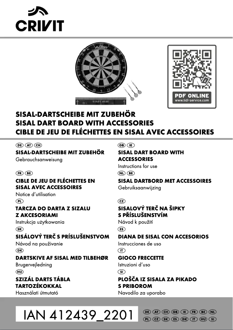 First page image of the manual for IAN 412439