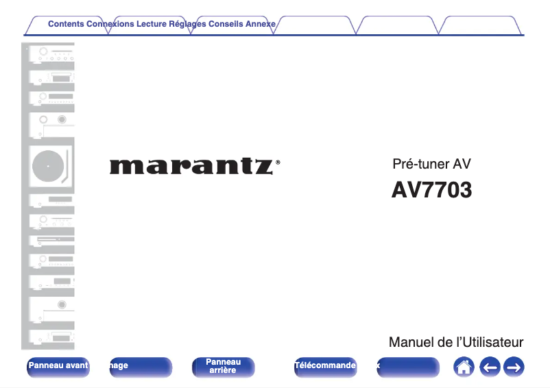 Page 1 of the manual User Manual Marantz AV7703