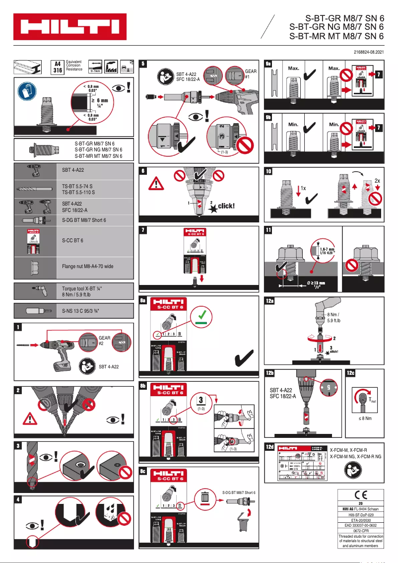 Page 1 of the manual User Manual Hilti S-BT GR