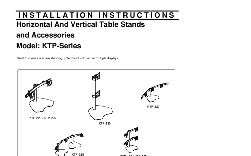 First page image of the manual for KTP320S