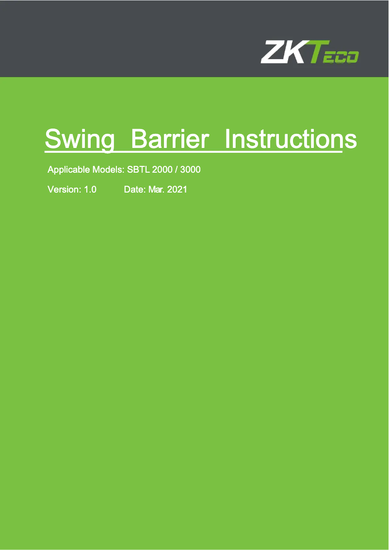 Image de la première page du manuel de l'appareil SBTL3022