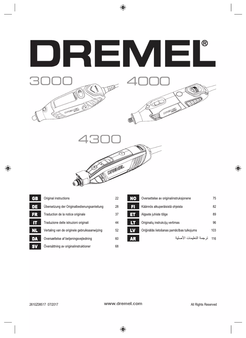 Page 1 of the manual User Manual Dremel 4300