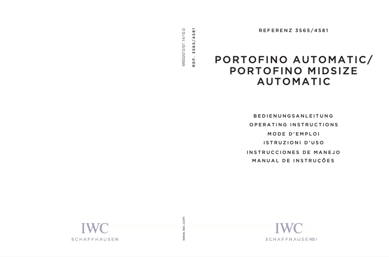 Page 1 of the manual User Manual IWC Portofino Automatic