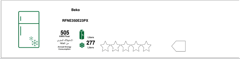 Page 1 of the manual Energy Label Beko RFNE350E23PX