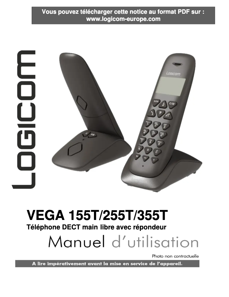 Page 1 of the manual User Manual Logicom Vega 255T