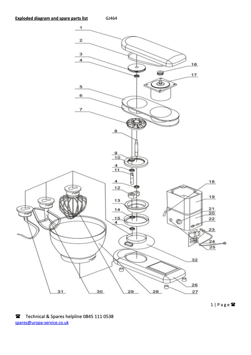 Page 1 of the manual Wiring Diagram Buffalo GJ464