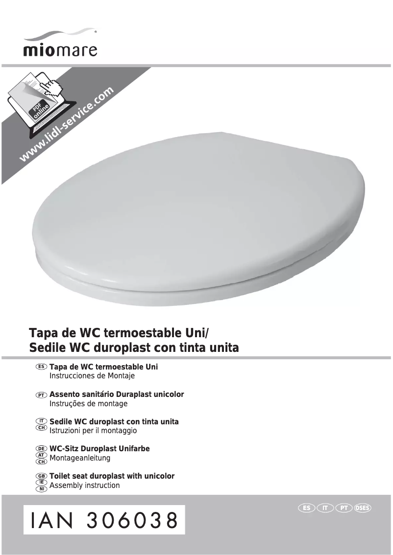 First page image of the manual for IAN 306038