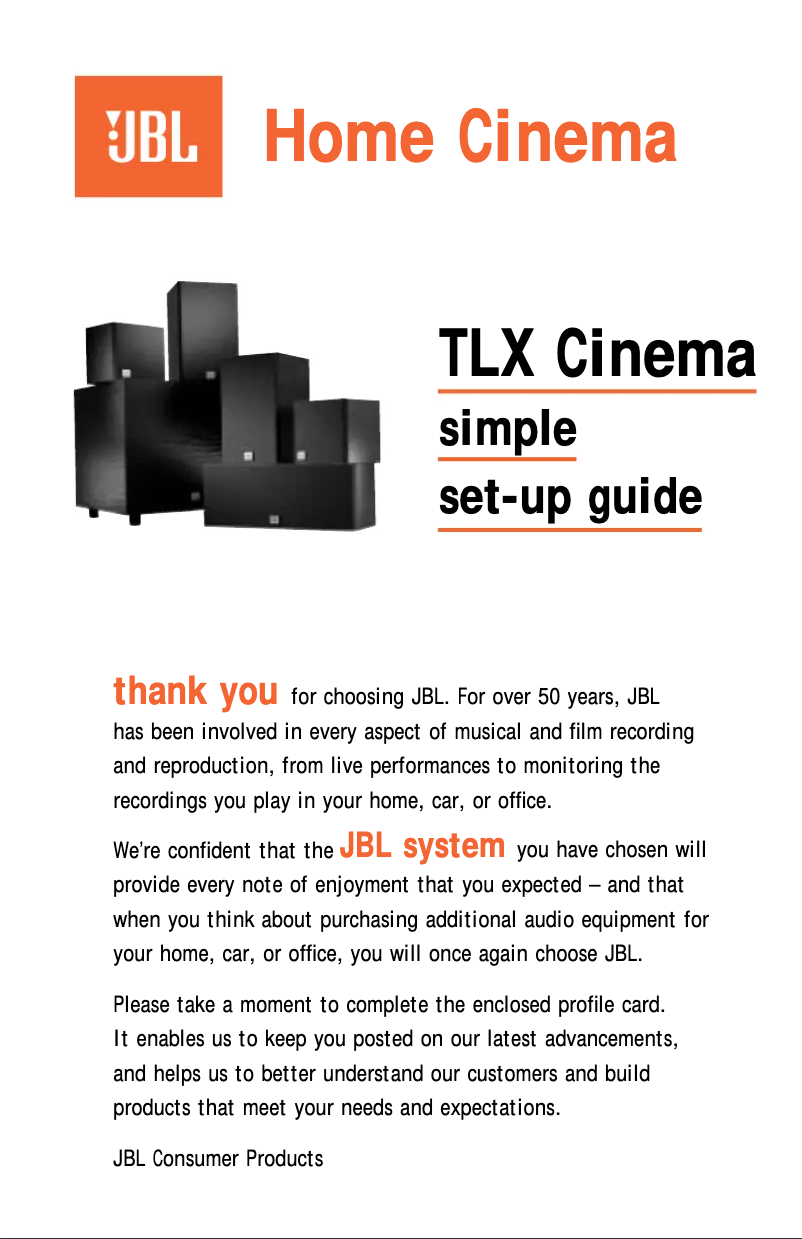 First page image of the manual for TLX Cinema