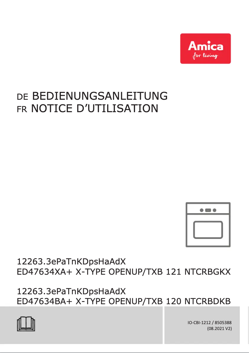 First page image of the manual for ED47634BA+ X-Type OPENUP