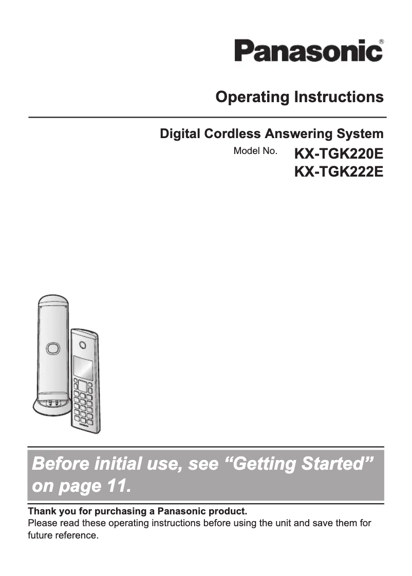First page image of the manual for KX-TGK222E
