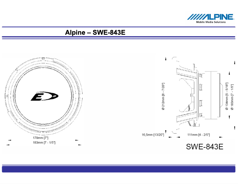 Page 1 of the manual User Manual Alpine SWE-0843E