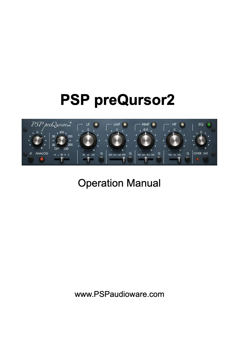 First page image of the manual for preQursor2