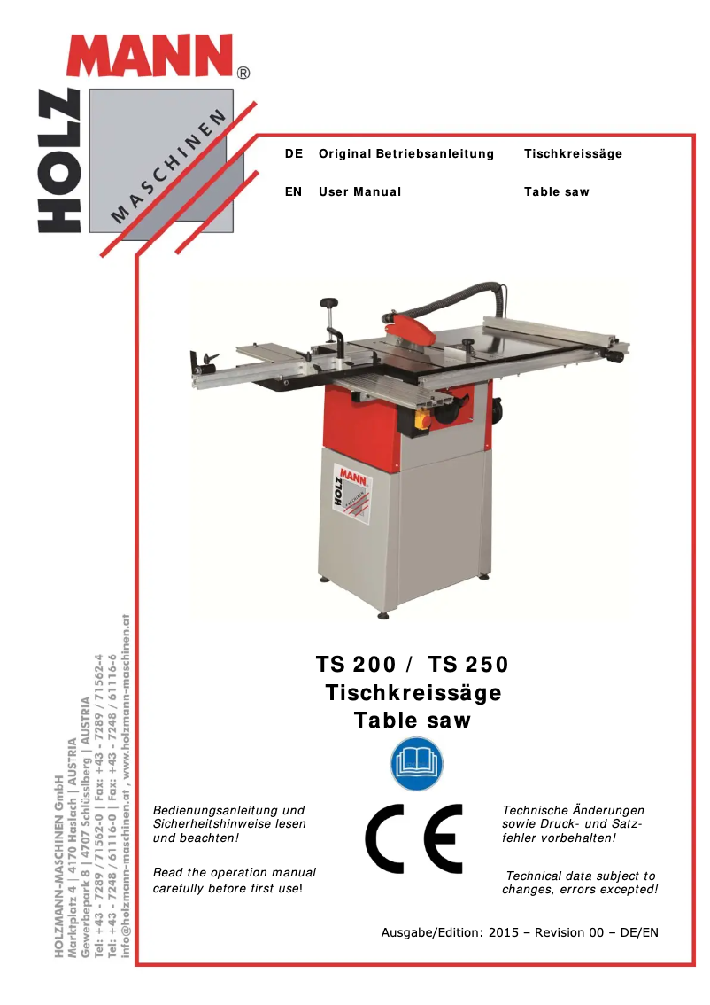 First page image of the manual for TS200