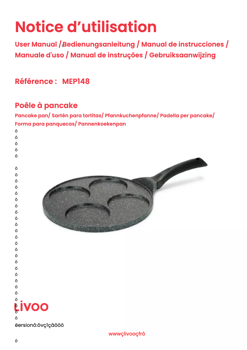 First page image of the manual for MEP148