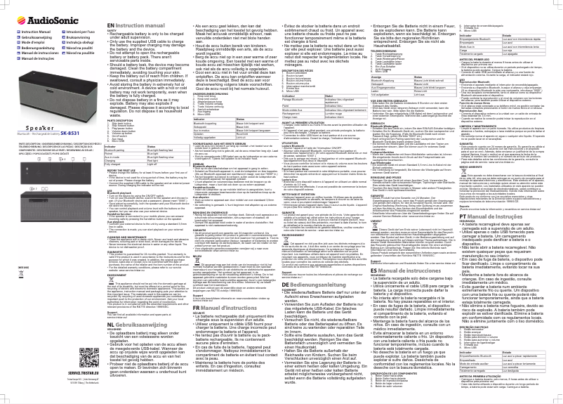 First page image of the manual for SK-8531