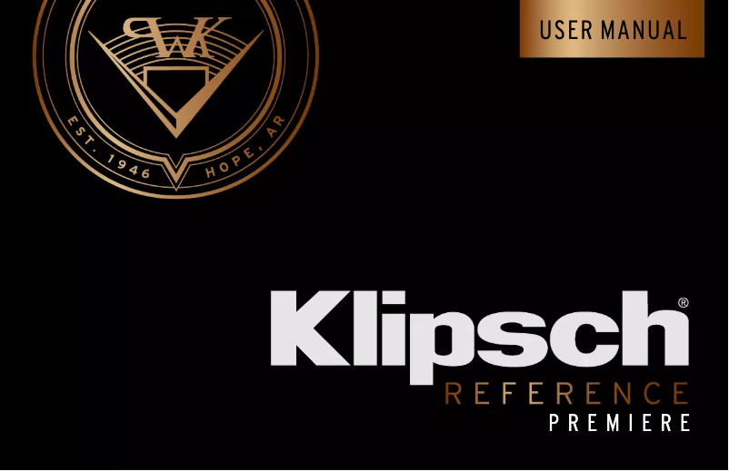 Page 1 of the manual User Manual Klipsch Reference Premiere RP-250F