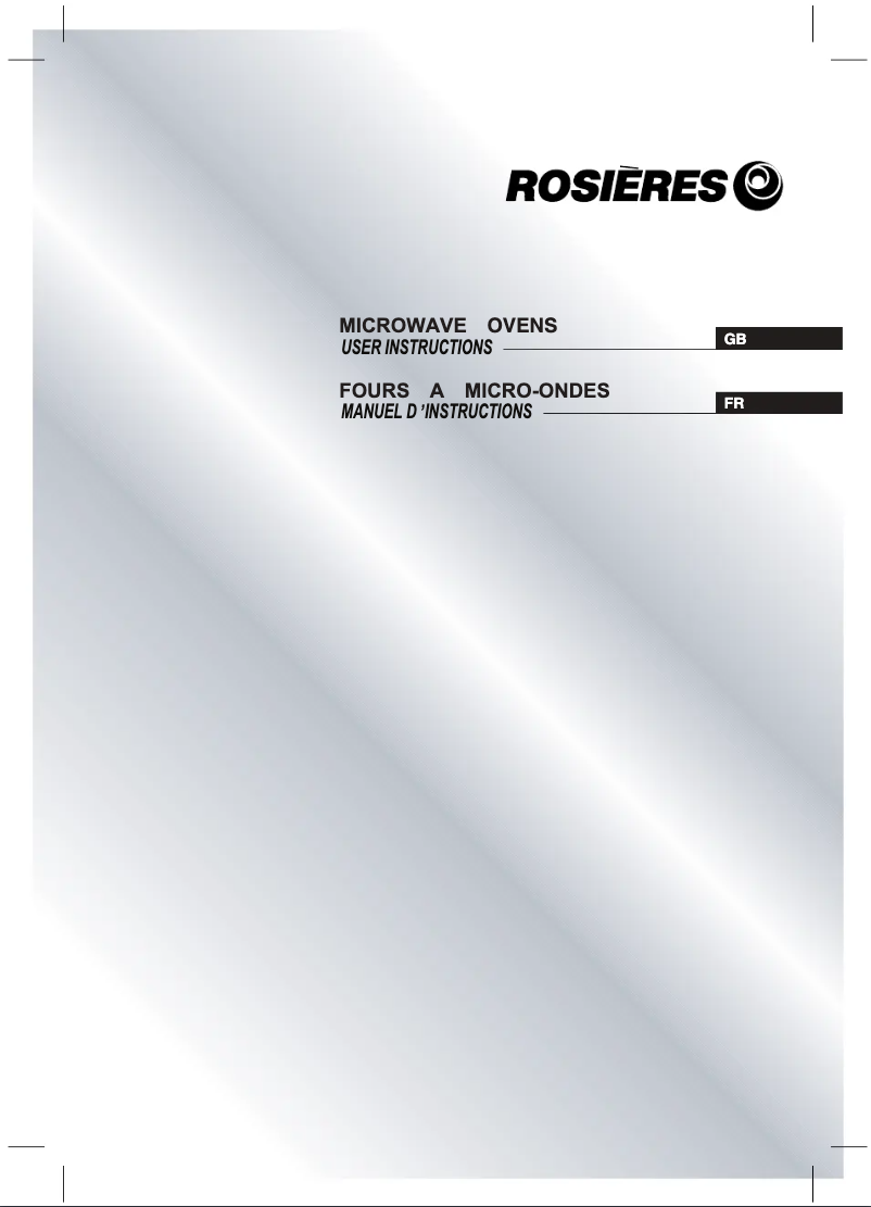 Page 1 of the manual User Manual Rosieres RMG 200 MRB
