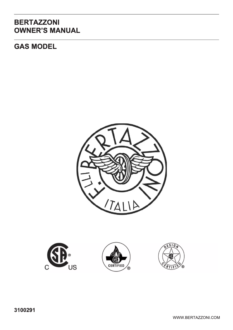 First page image of the manual for PROF304GASGIT