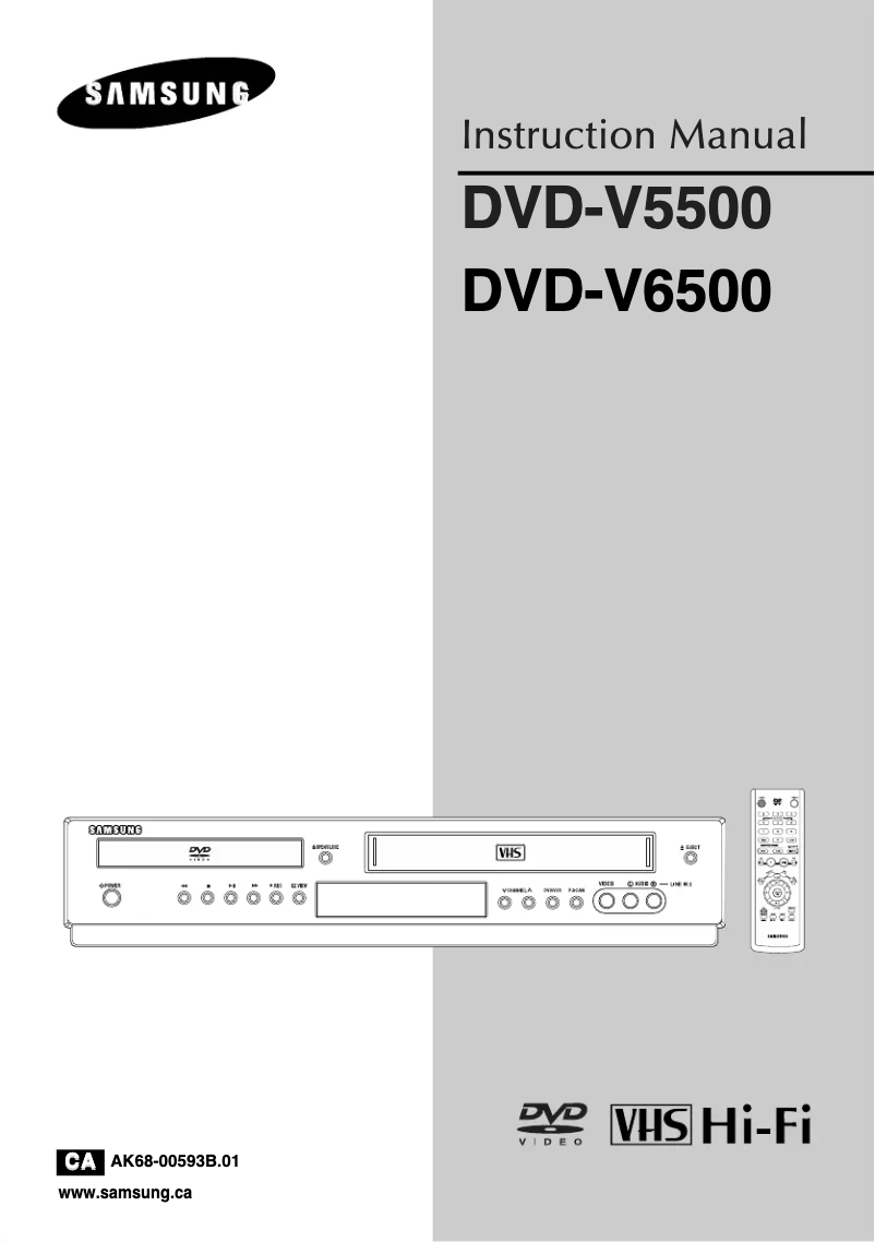 Page 1 of the manual User Manual Samsung DVD-V6500