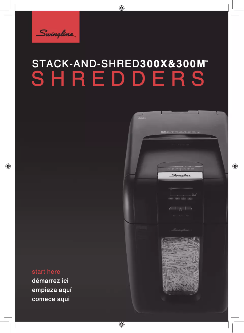 First page image of the manual for Stack-and-Shred 300X