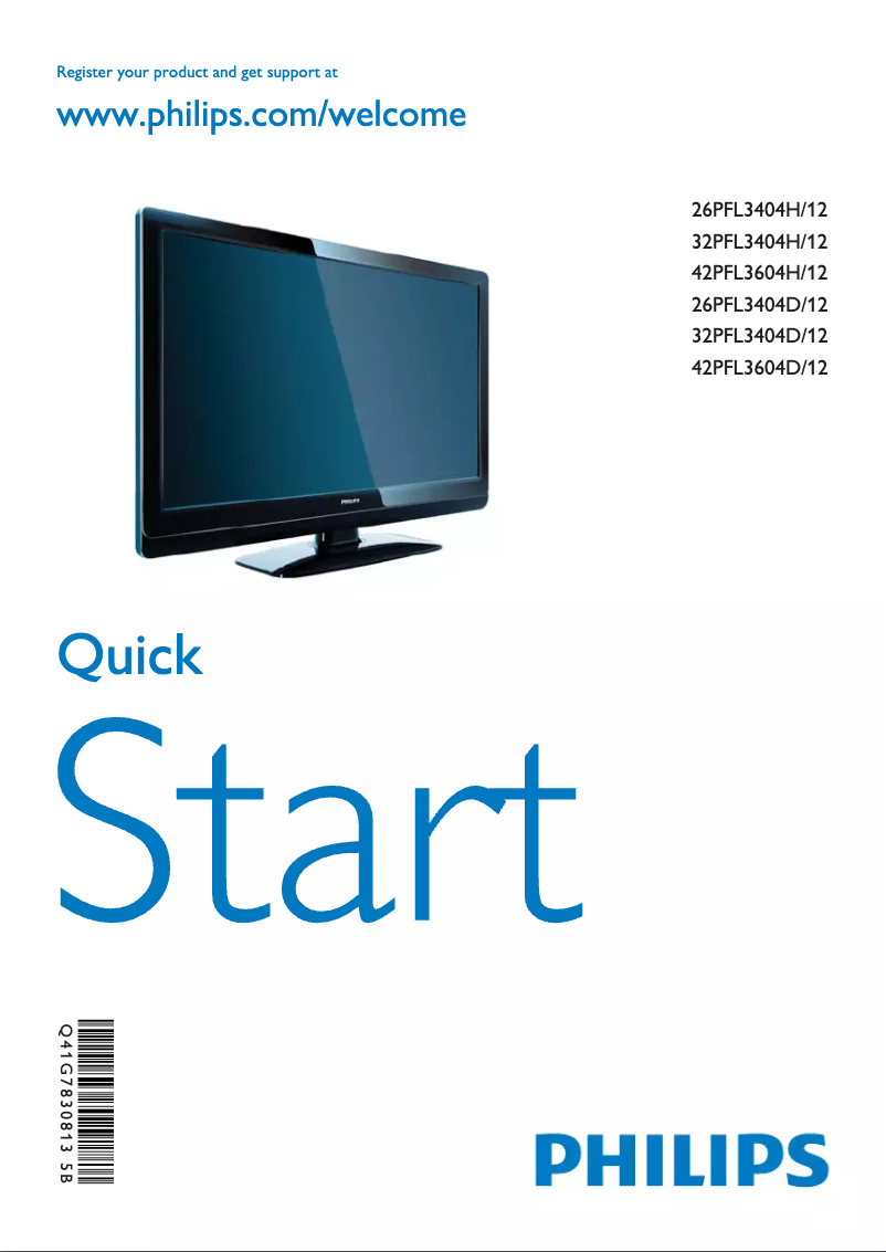 First page image of the manual for 42PFL3604D