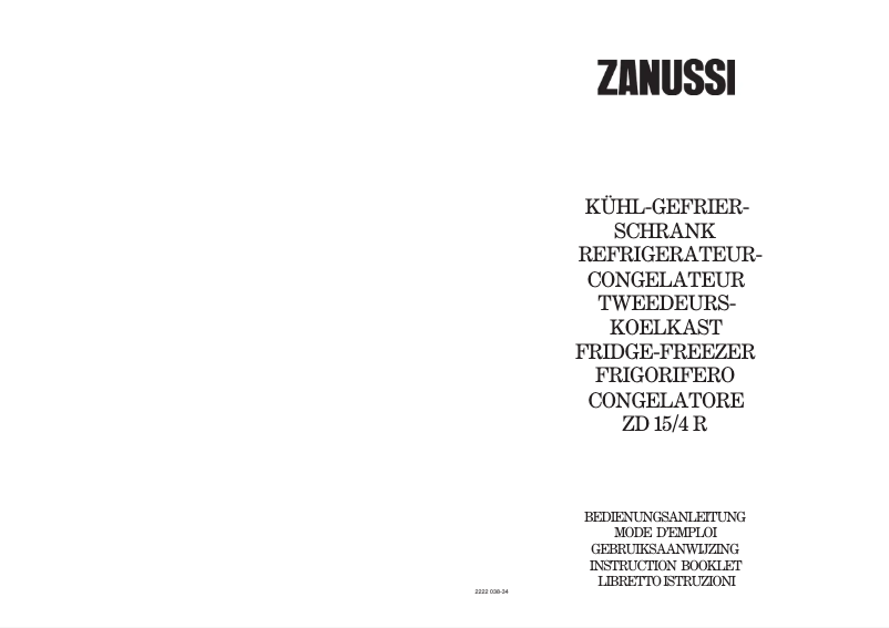 First page image of the manual for ZFD 15/4