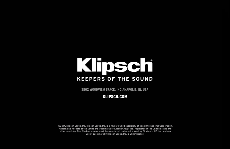 Page 1 of the manual User Manual Klipsch Reference R-10B