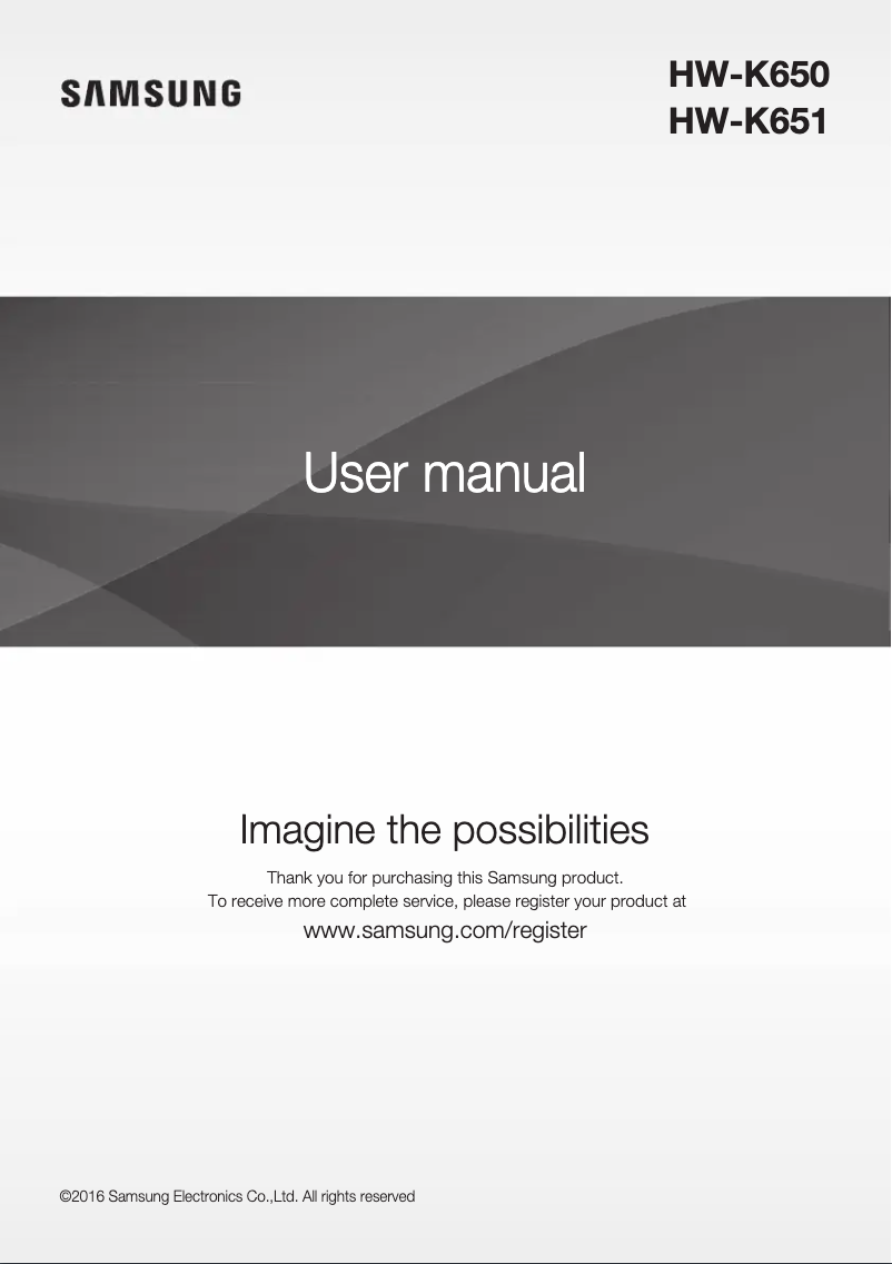 First page image of the manual for HW-K660