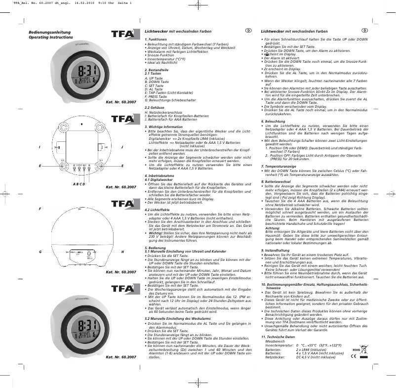 Page 1 of the manual User Manual TFA 60.2007