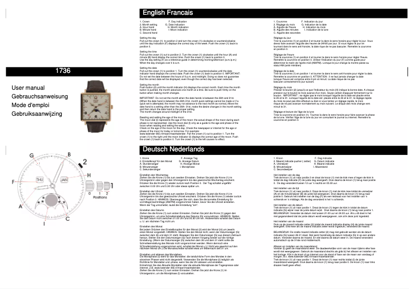 First page image of the manual for 1736