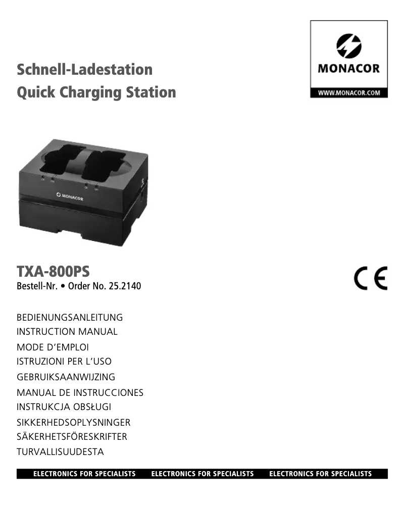 First page image of the manual for TXA-800PS