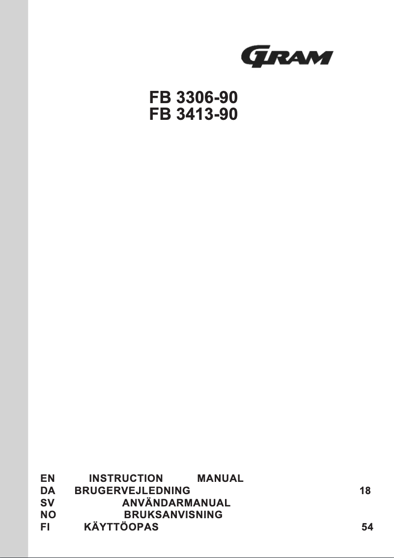 First page image of the manual for FB 3413-90