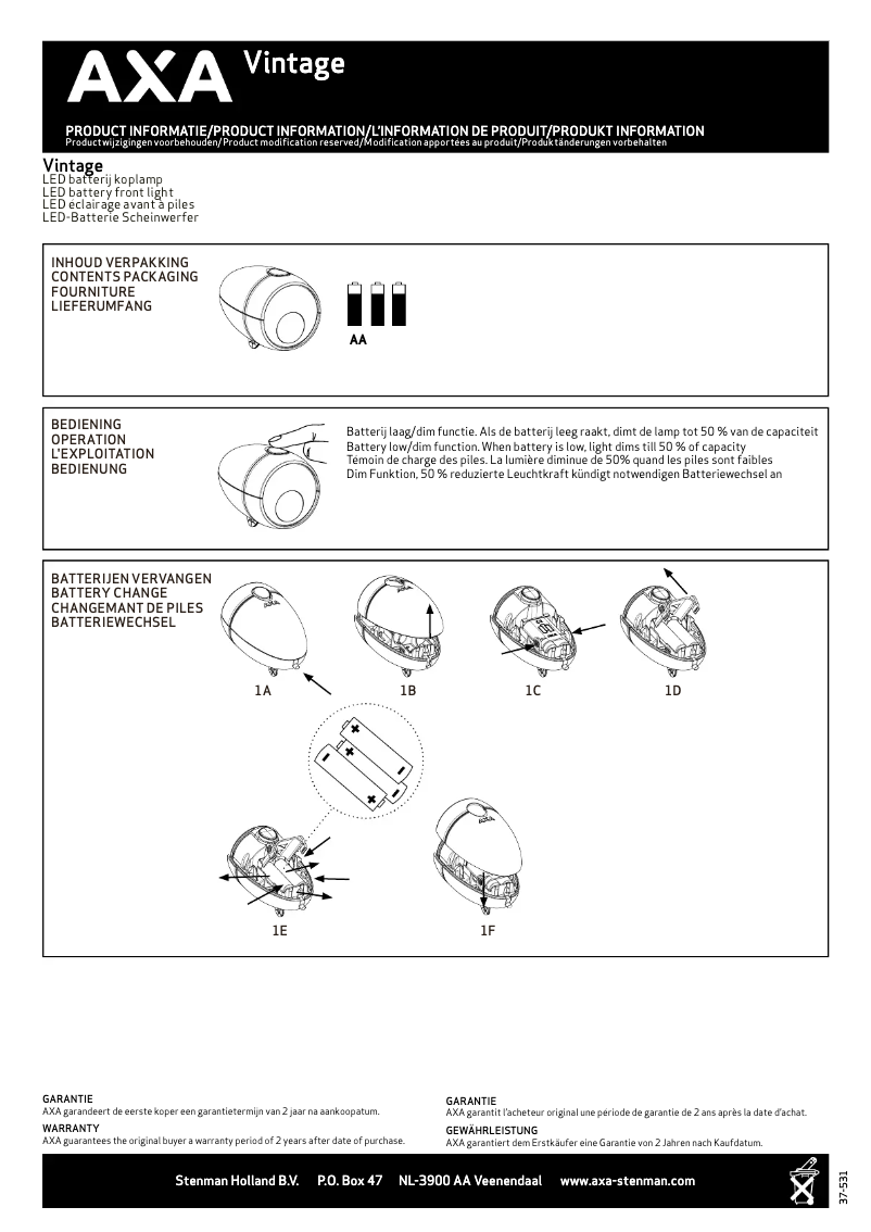 Image de la première page du manuel de l'appareil Vintage