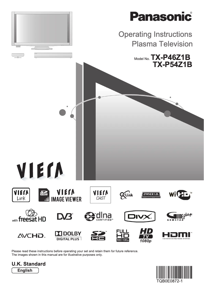 First page image of the manual for TX-P54Z1B