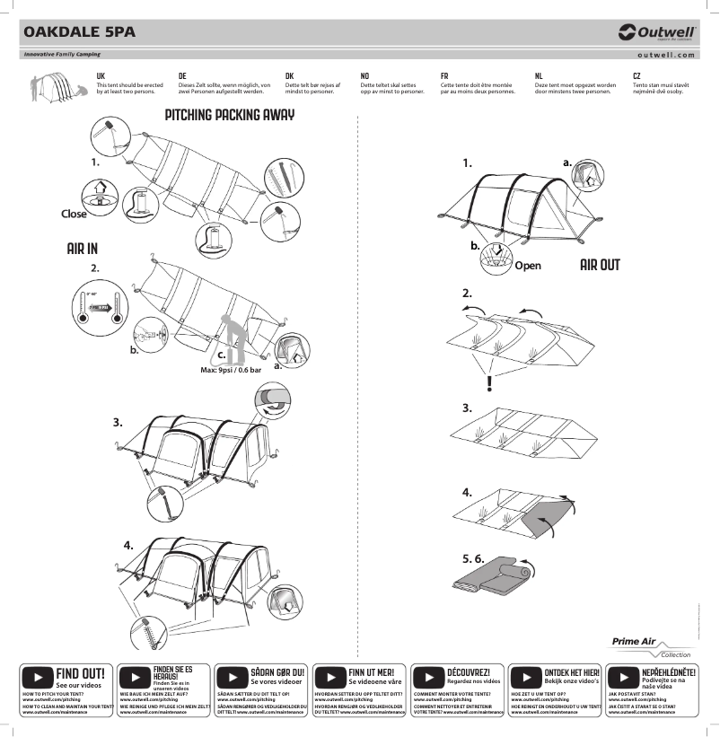 Page 1 of the manual User Manual Outwell Oakdale 5PA