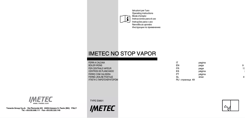 First page image of the manual for E9801