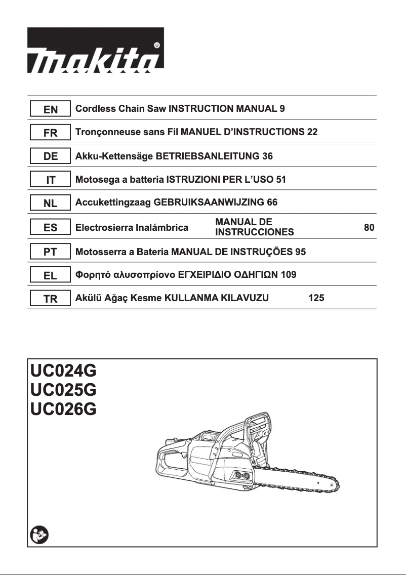 Page 1 of the manual User Manual Makita UC025G