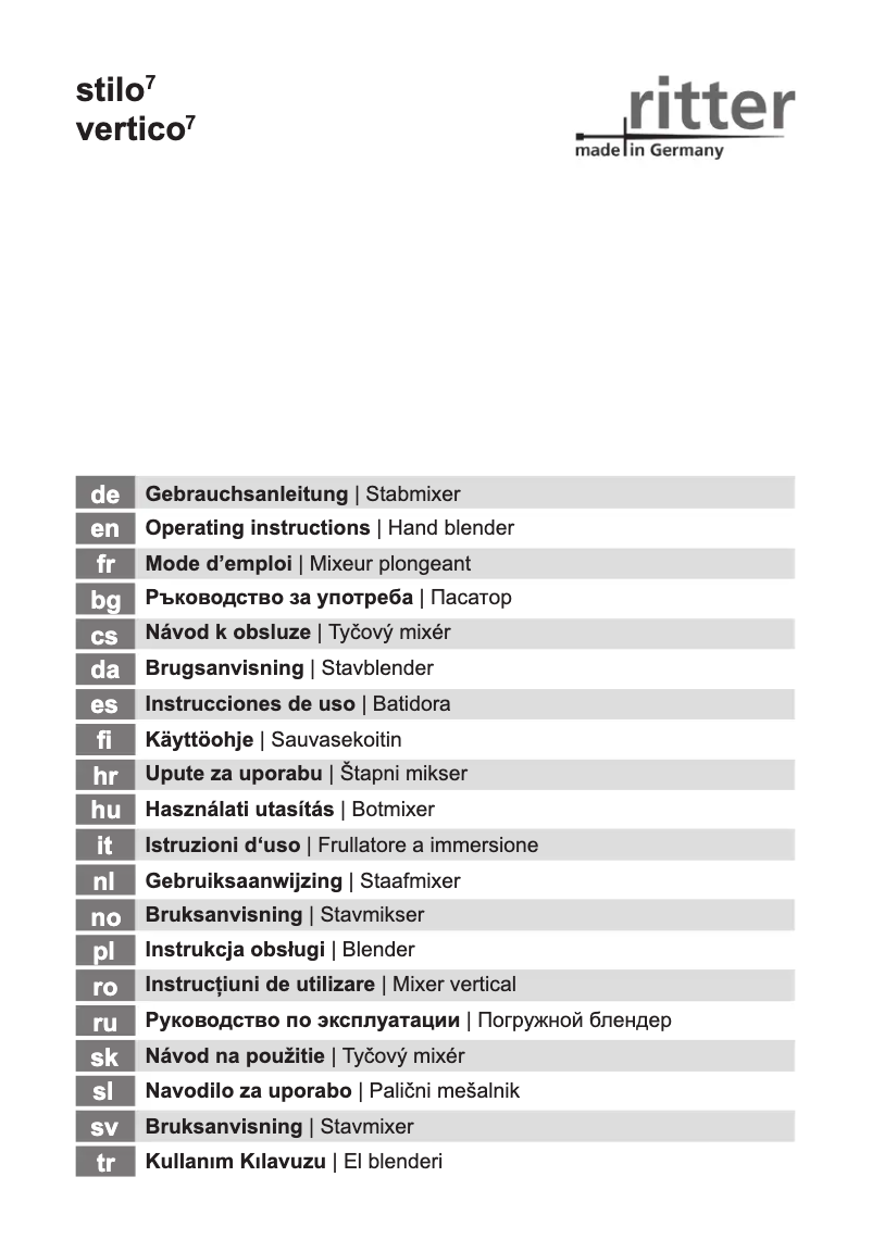 First page image of the manual for Stilo 7 Plus